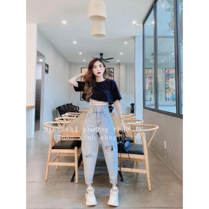Quần jean- quần bò baggy lưng cao hot