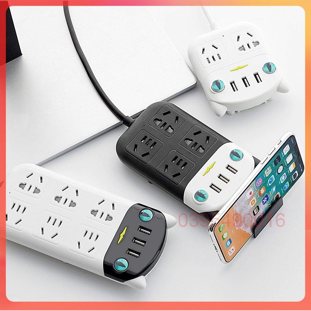 Ổ Cắm Điện Tai Mèo Thông Minh Đa Tính Năng Chống Giật Điện, Ổ Phích Điện Chống Cháy Nổ Chịu Được Công Suất Cao