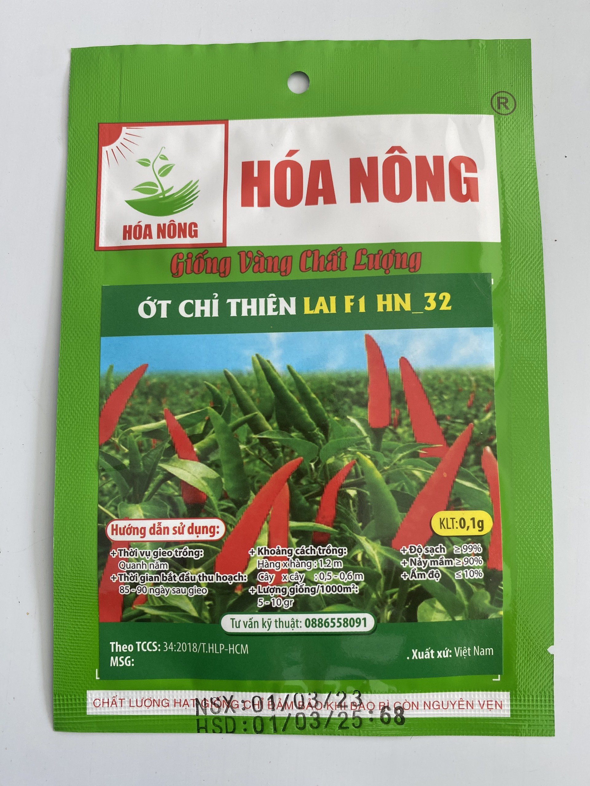 Hạt giống Ớt Chỉ Thiên Lai F1 HN-32 | Hạt Giống | gói 0.1gr