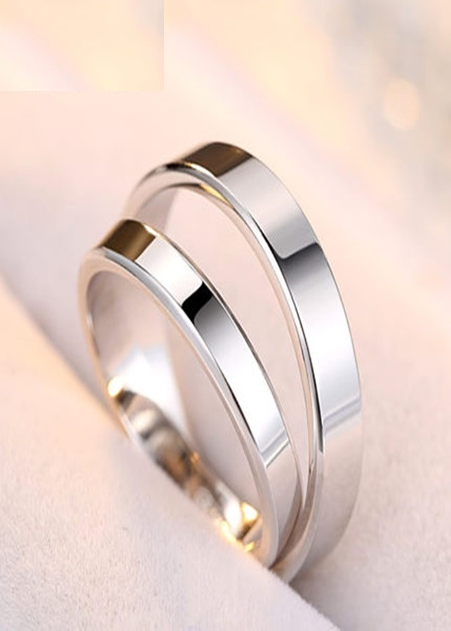 Nhẫn cặp inox trơn đơn giản NC131 không đen không phai