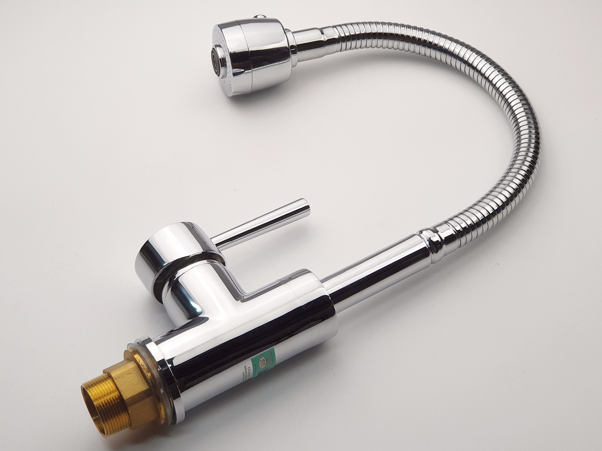 Vòi rửa chén nóng lạnh cần lò xo Đồng mạ Chrome Eurolife EL-KM03