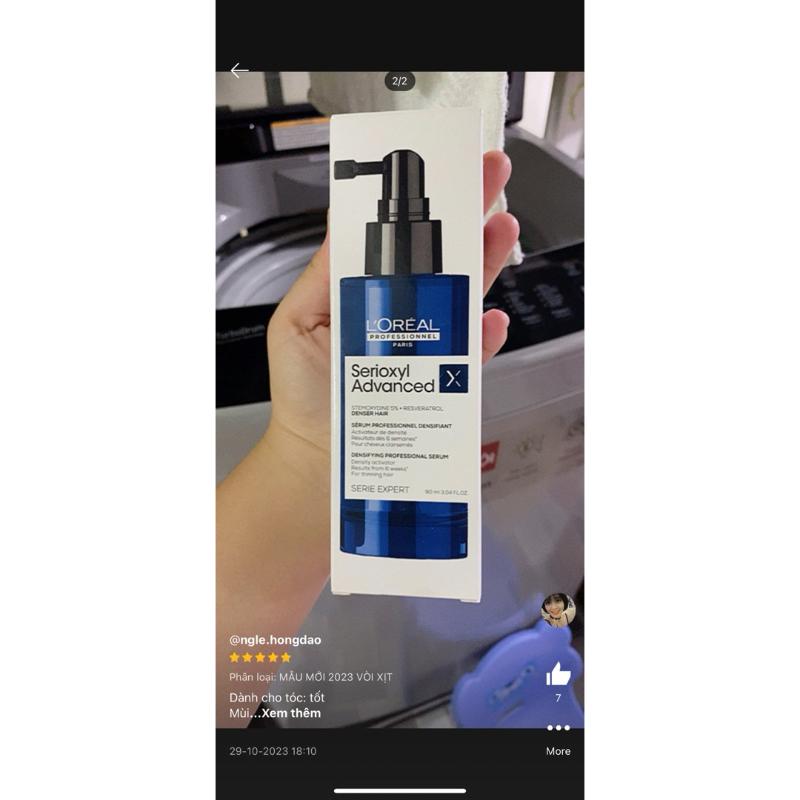 Tinh Chất Mọc Tóc L'Oreal Serioxyl Stemoxydine 5% Scalp Advanced 90ml + Lược nhựa nâu Massage Đầu