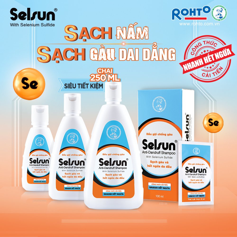 Dầu gội chống gàu, sạch nấm Selsun 250ml