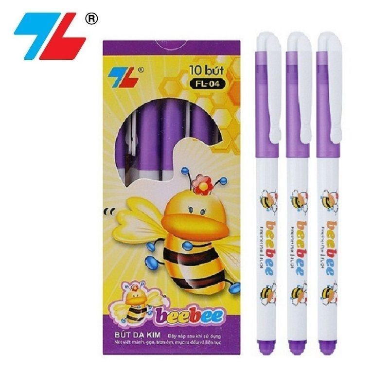 [Hàng chính hãng] Hộp 10 bút lông kim Thiên Long Beebee FL-04 / FL04 thay cho viết máy ngòi 0.3mm