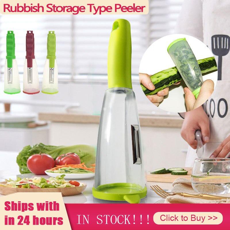 Peeler With Rubbish Bin Stainless Steel Multi-function Vegetable Peeler Cutter Peeler Carrot Grater Kitchen Accessories Gadget