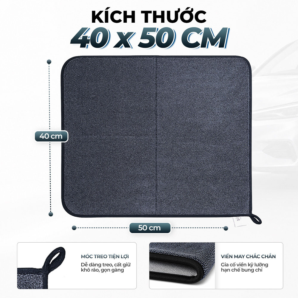 Khăn Coral Fleece Microfiber Đa Năng CIND 40x50cm Màu Xám