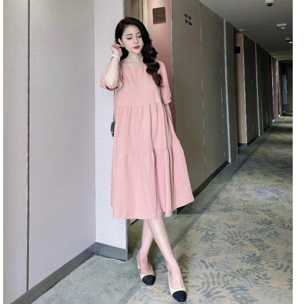 Váy bầu dáng suông chất mát đẹp mặc bầu và sau sinh