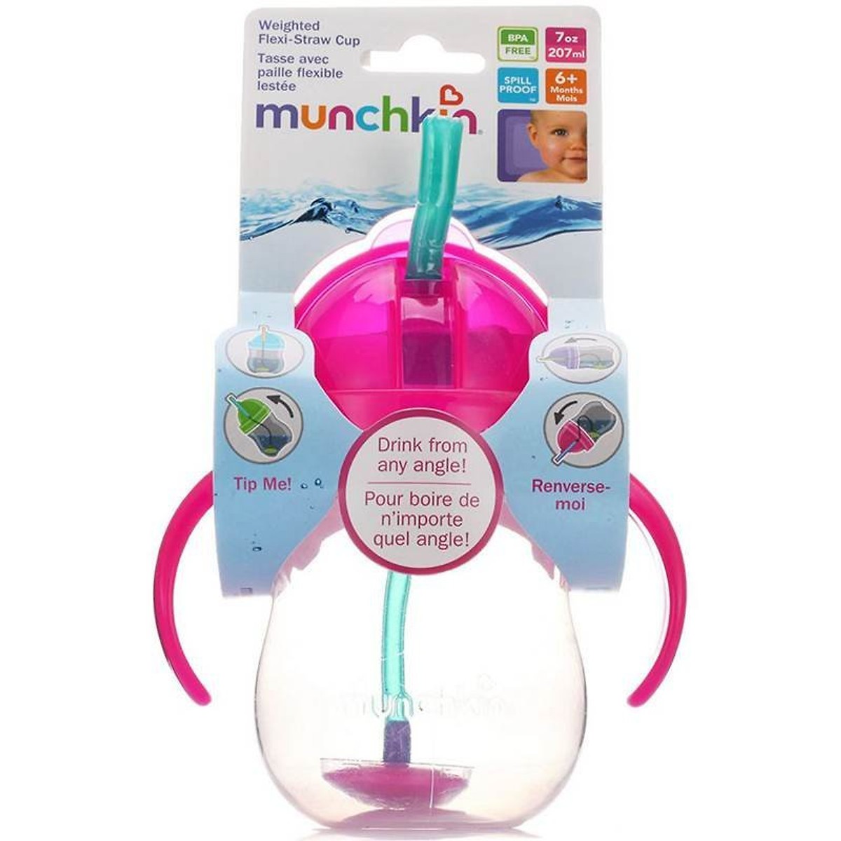 Cốc Ống Hút Mọi Tư Thế Munchkin 207ml - MK24188