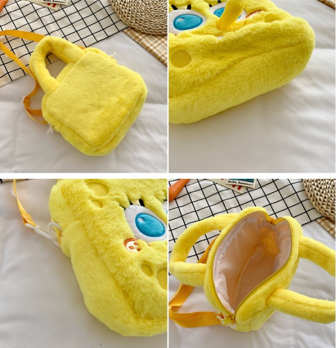 Túi Xách Tay Đeo Chéo Spongebob Cậu Bé Bọt Biển, Túi Gấu Bông Siêu Cute