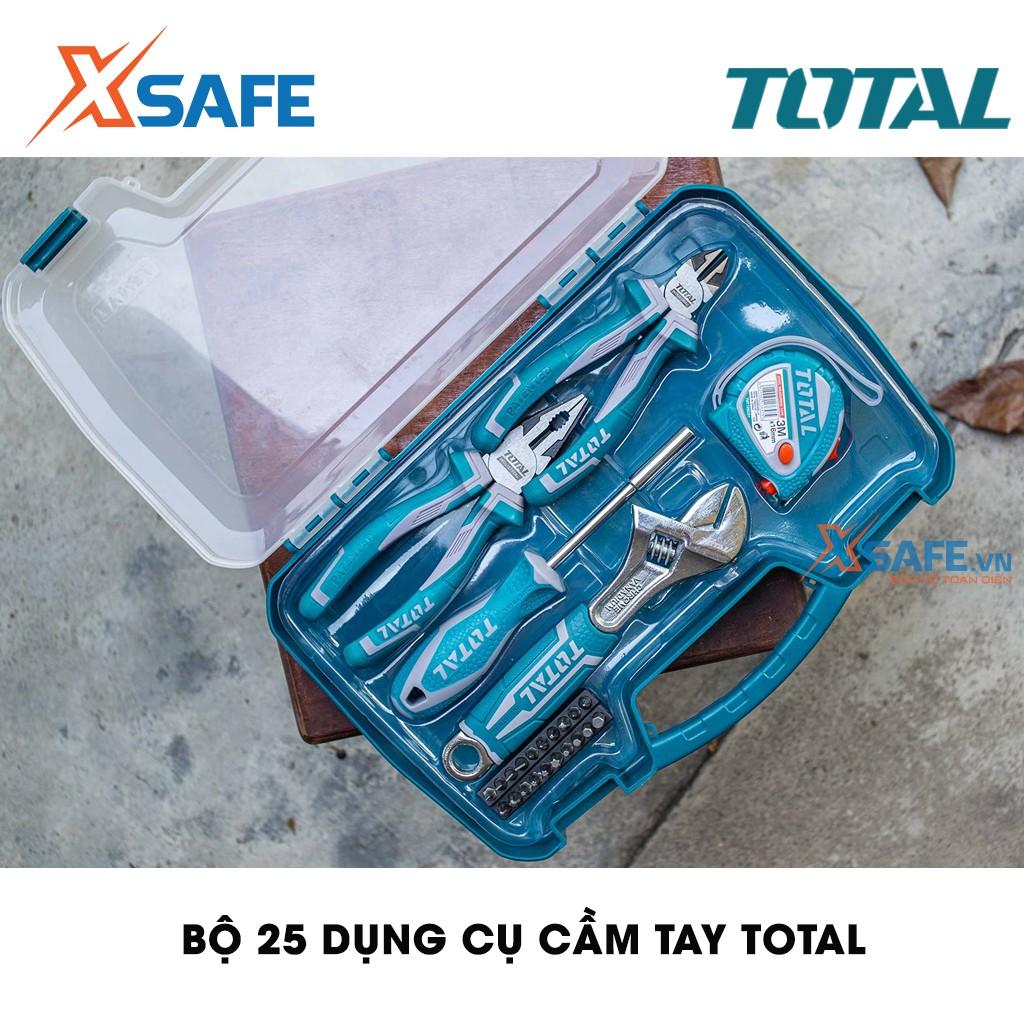 Bộ 25 công cụ dụng cụ cầm tay TOTAL THKTHP90256 phù hợp cho kỹ thuật, công trình, dân dụng