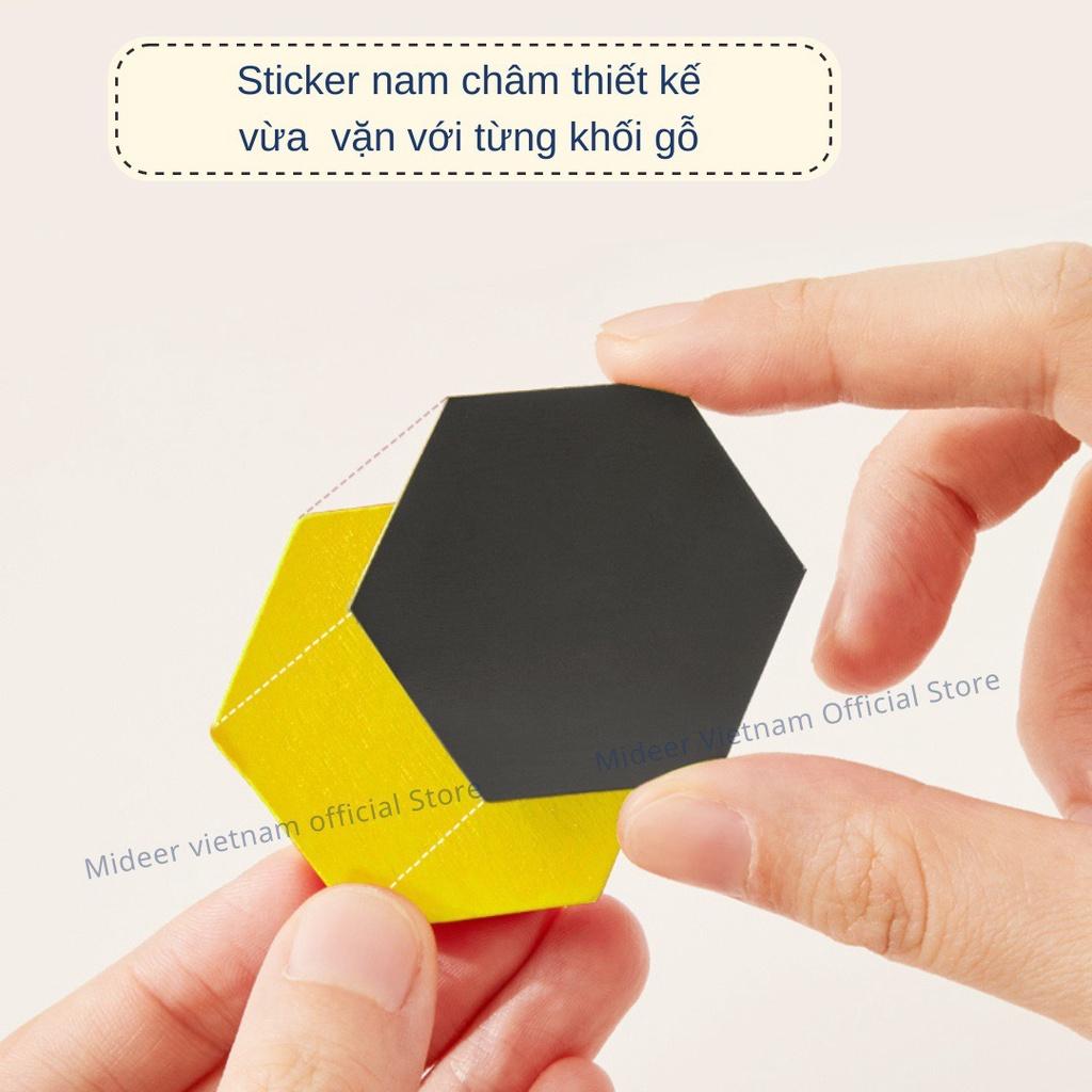 Đồ Chơi Xếp Hình Gỗ sáng tạo  Mideer Magnetic Geometry Blocks 250pcs kèm nam châm,  Đồ chơi gỗ thông minh cho bé