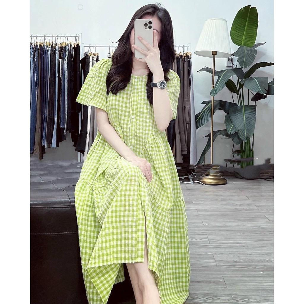 Váy bầu công sở - đầm bầu xinh thiết kế cộc tay màu đen cổ sen đuôi cá - bauxinh