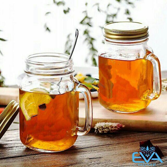 Cốc thủy tinh có quai có nắp 500ml