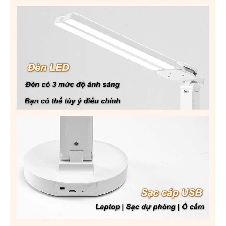 Đèn Để Bàn Học Tập Làm Việc Bảo Vệ Mắt 3 Cấp Độ Sáng WhitePowell