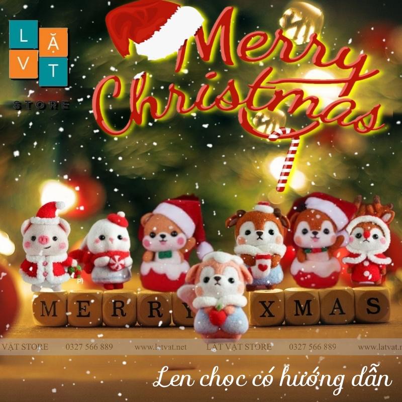 Bộ len chọc làm quà giáng sinh, Noel mới có hướng dẫn - Needle felting Noel, merry christmas