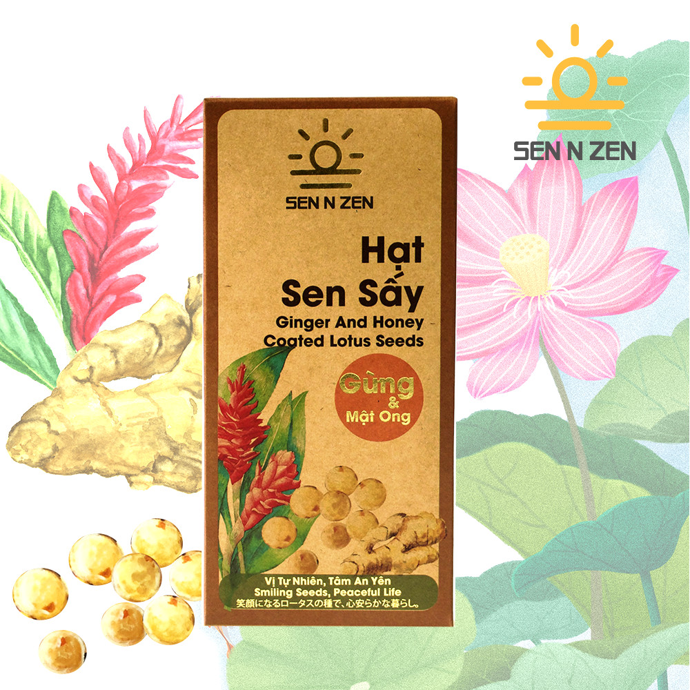 Combo 5 hộp sen sấy phủ vị 40g Nam Xanh ( lá tía tô, dừa mật ong, nghệ mật ong, gấc mật ong, gừng mật ong)