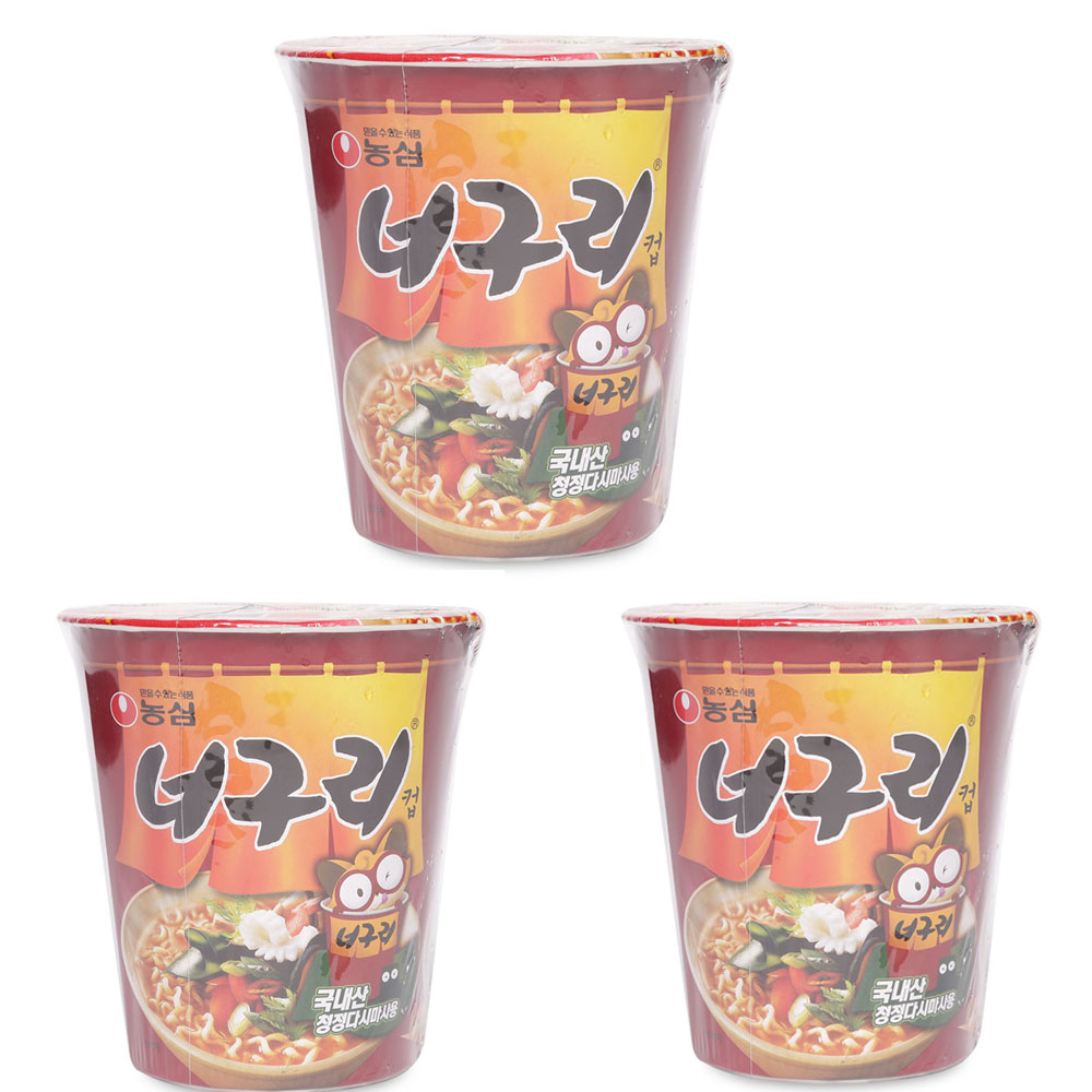 Combo 3 Mì Ly Ăn Liền Neoguri Cay Nongshim Hàn Quốc ( 62 gam / 1 ly)