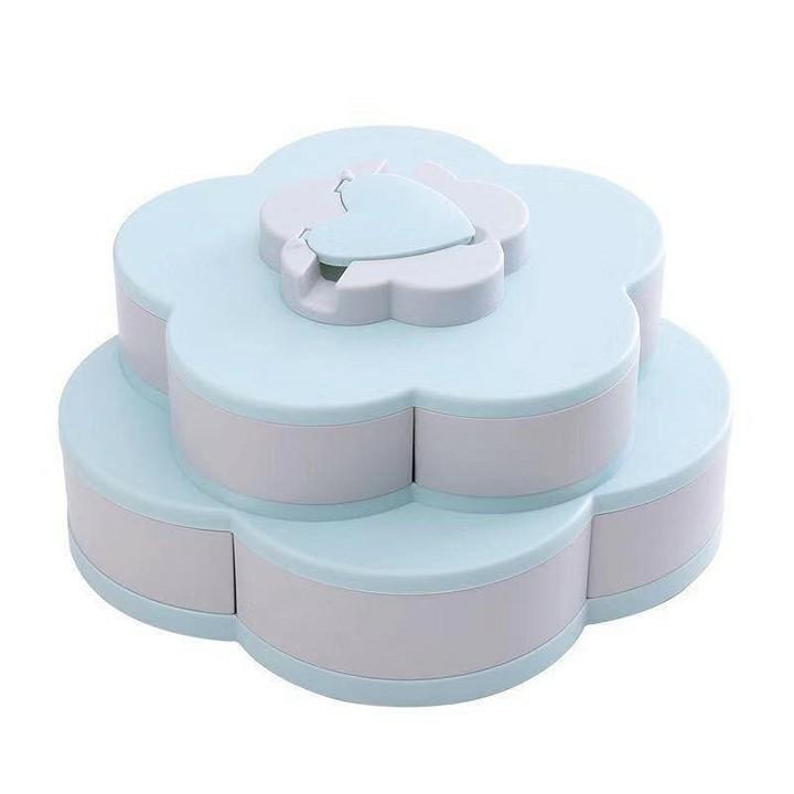 Khay Mứt Tết 2 Tầng 10 Ngăn Hình Bông Hoa Đẹp Mắt Sang Trọng