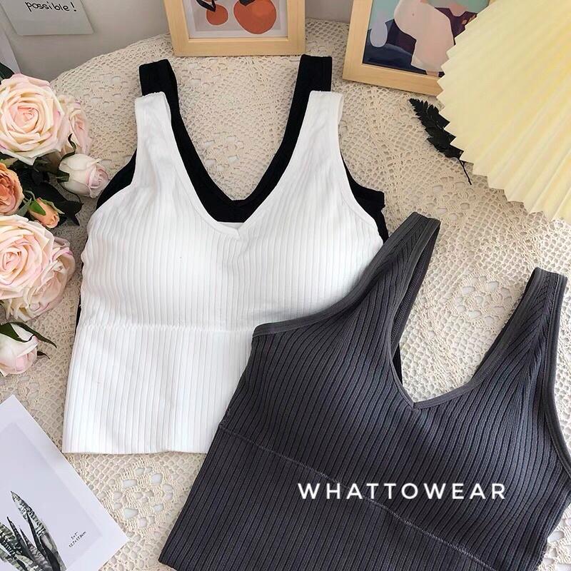 Áo sport bra cổ tim có sẵn mút vừa
