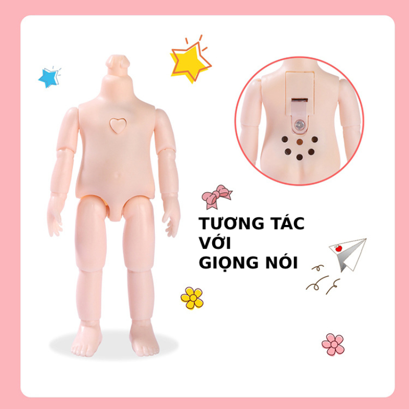 [Có sẵn] Đồ chơi búp bê 23 khớp xinh xắn cao 17cm dễ dàng cử động, đồ chơi dễ thương cho bé gái