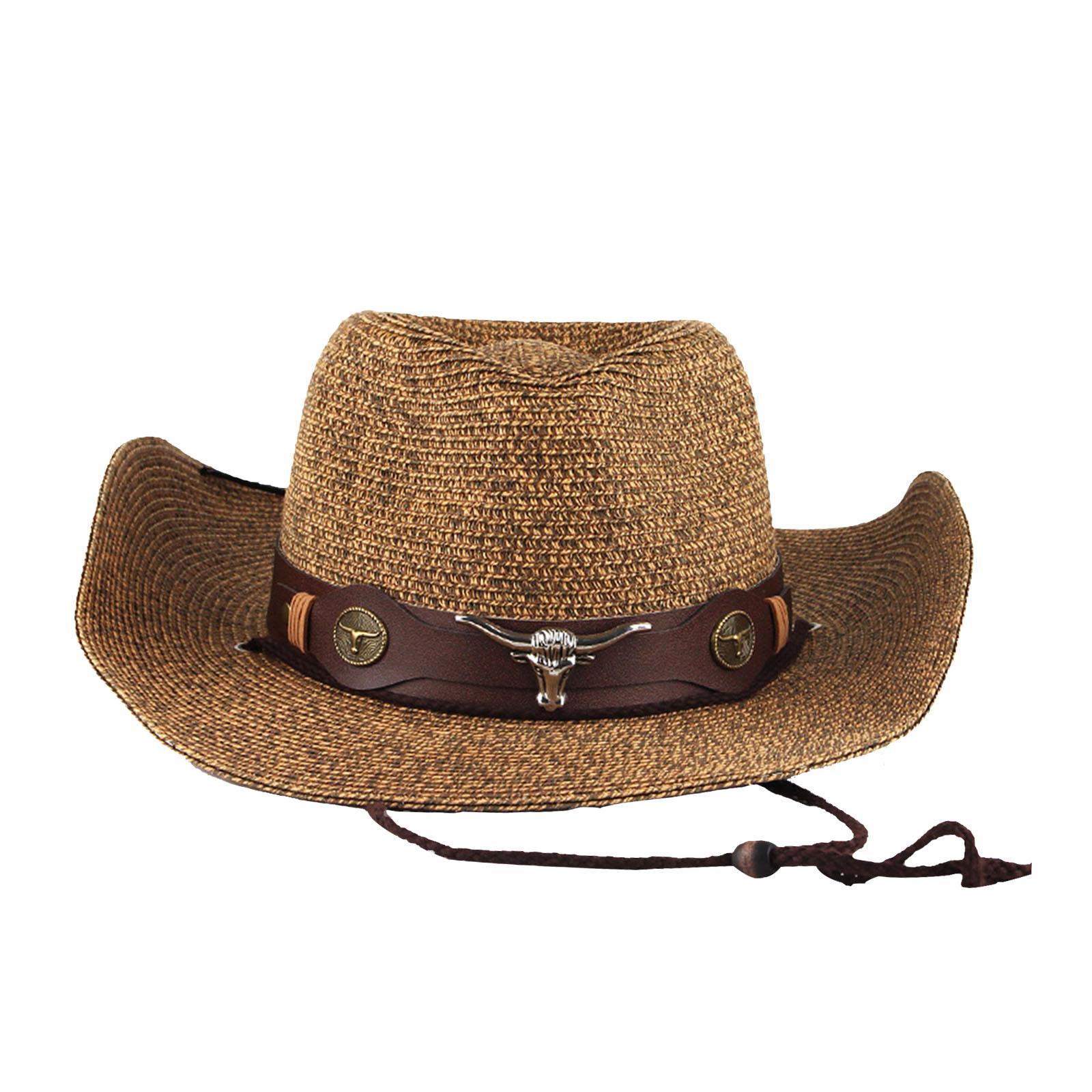 Straw Cowboy Hat Sunscreen hat Cowboy Hats for Festival