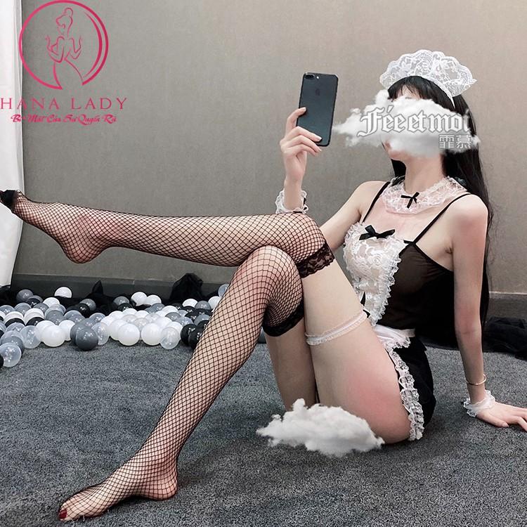 Đồ ngủ cosplay sexy hầu gái anime quyến rũ gợi cảm siêu mỏng xuyên thấu CP158
