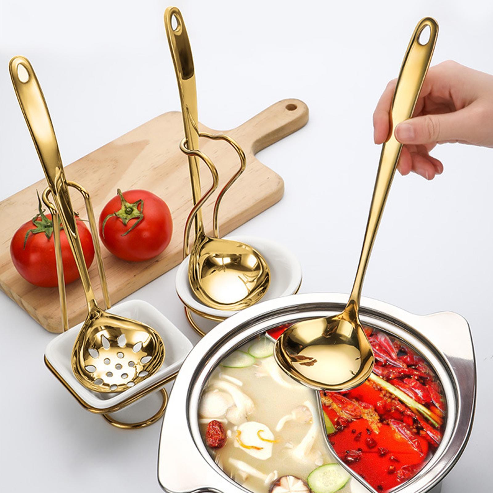 Cooking Ladle 10.6'' Stainless Steel Serving Spoon for Picnic camping