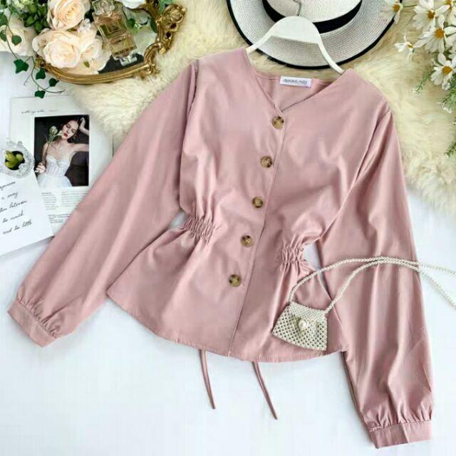 ÁO KIỂU NỮ NHÚN EO UZZLANG