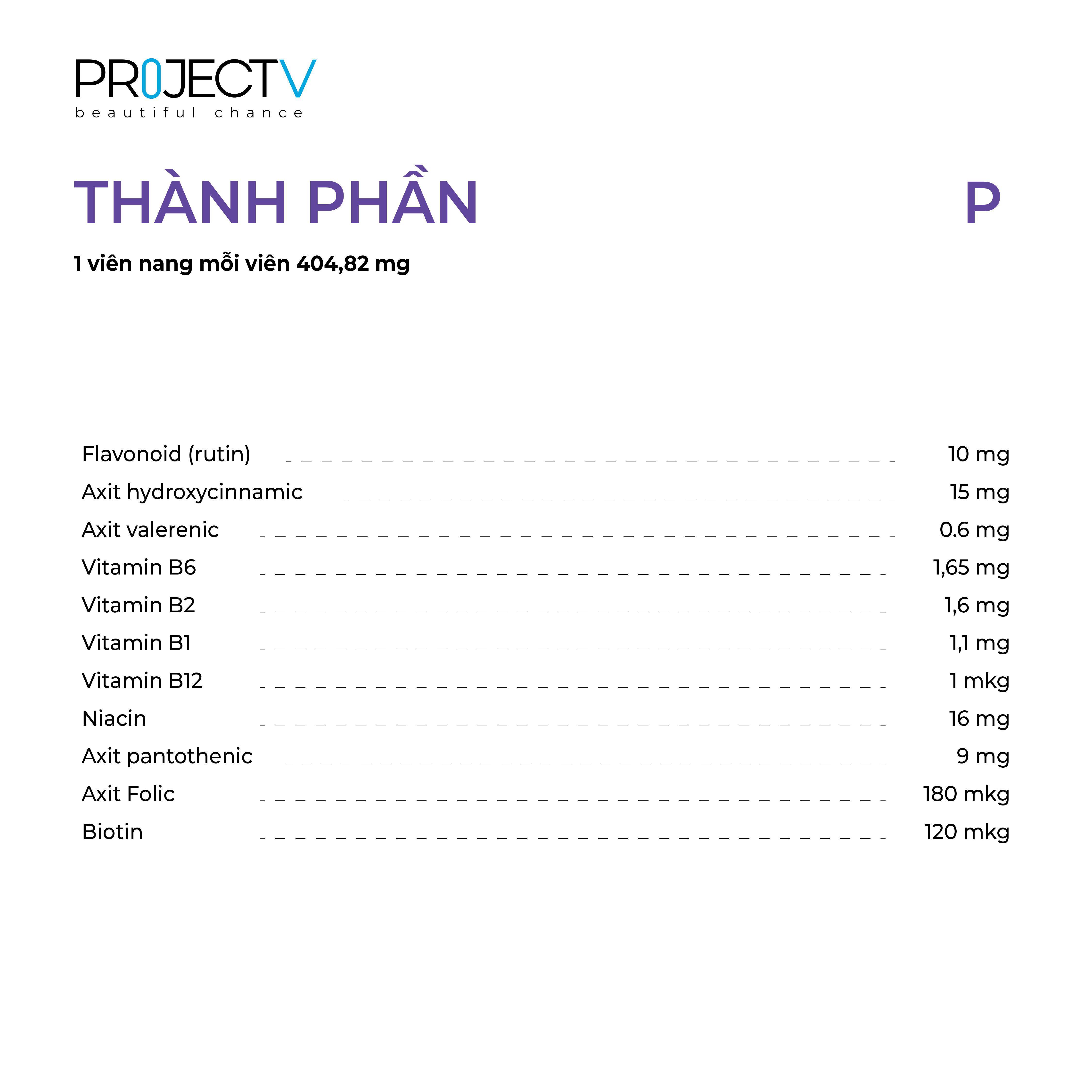 Thực Phẩm Sức Khỏe P Classic Hit - Bình Tĩnh Và Thư Giãn - PROJECT V - Hộp 60 Viên - Xuất xứ Pháp, Hàng Chính Hãng