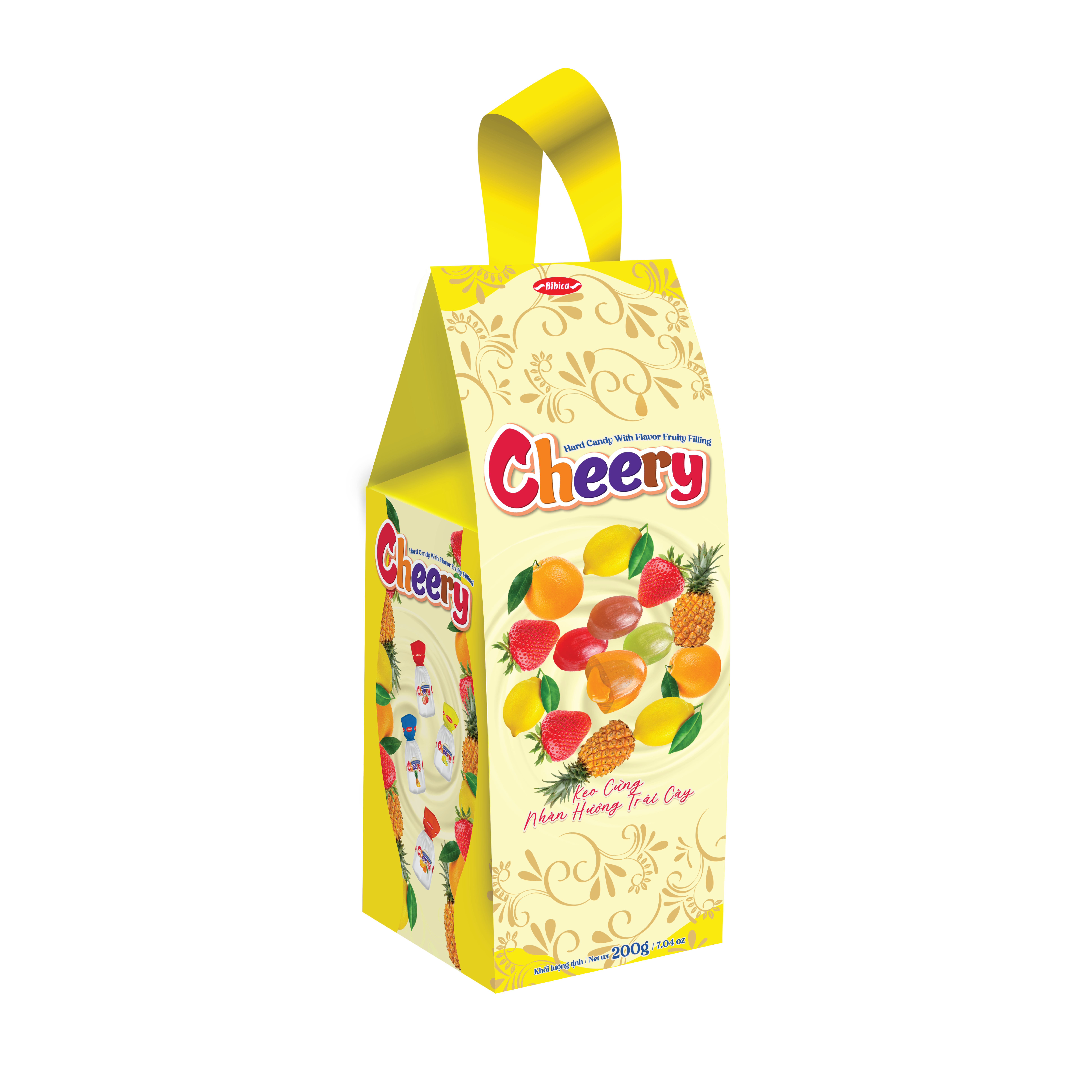 Kẹo Cứng Cheery Nhân Trái Cây Bibica 200g