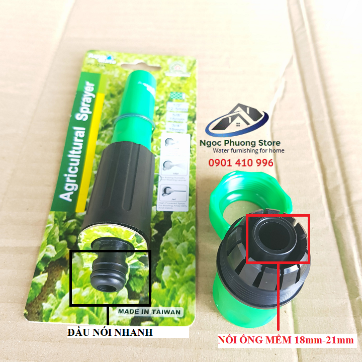 Cút nối nhanh AQUAMATE ĐÀI LOAN W3180 dùng nối ống nước mềm 18-21mm,1 đầu nối nhanh âm