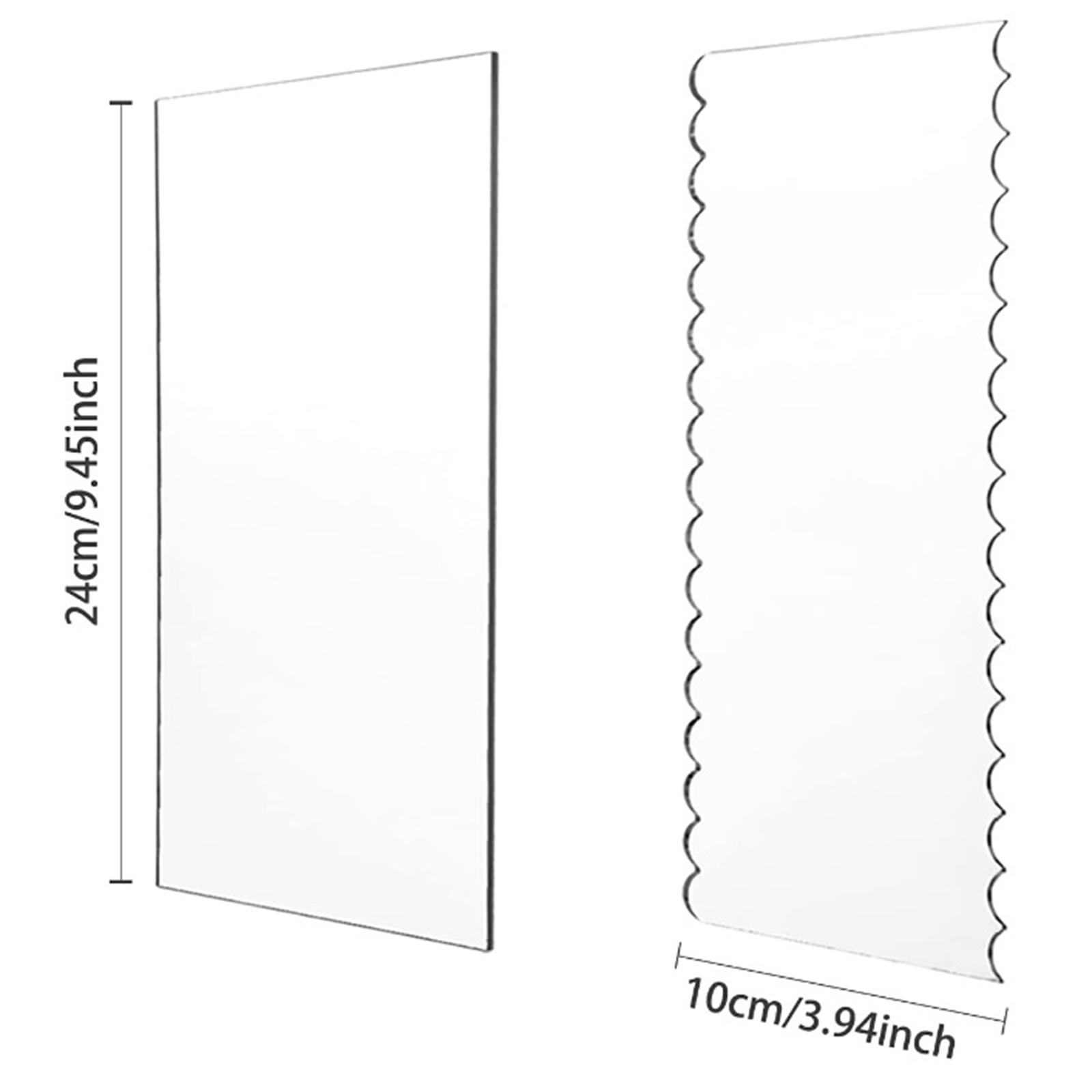 6 Pieces Transparent Acrylic Cake Scraper Patterned Edge Scraper for Wedding