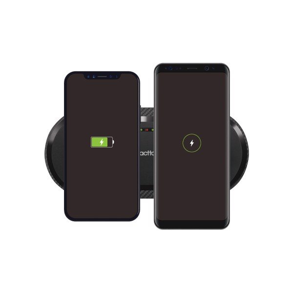 Bộ Sạc Không Dây Đồng Thời 2 Thiết Bị công suất 20W Dual Fast Wireless Charger 10W Actto MTA-17 - Hàng chính hãng