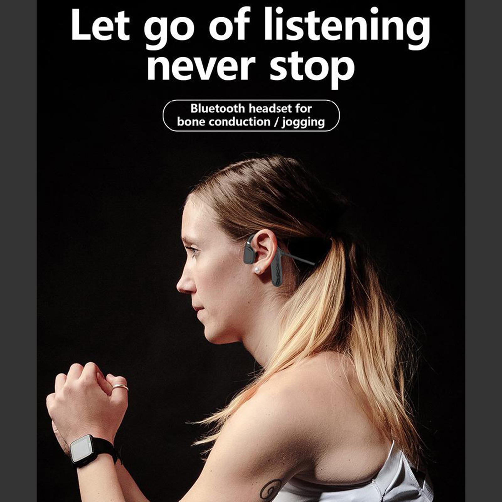 2xBluetooth Bone Conduction Headphones Stereo Sport Earphones Sweatproof