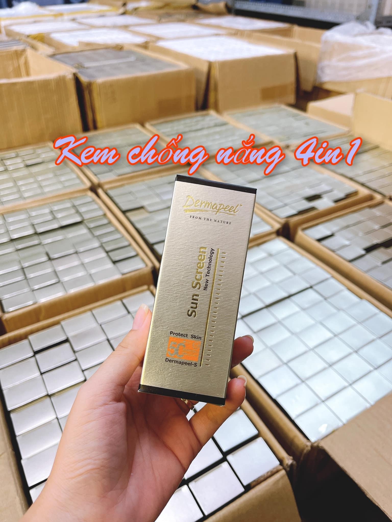 KEM CHỐNG NẮNG CAO CẤP DERMA PEEL+ SUN SCREEN SPF50+ Chống nắng Vật Lý - MAKUP Lớp Nền Hoàn Hảo - DƯỠNG DA HÀN QUỐC