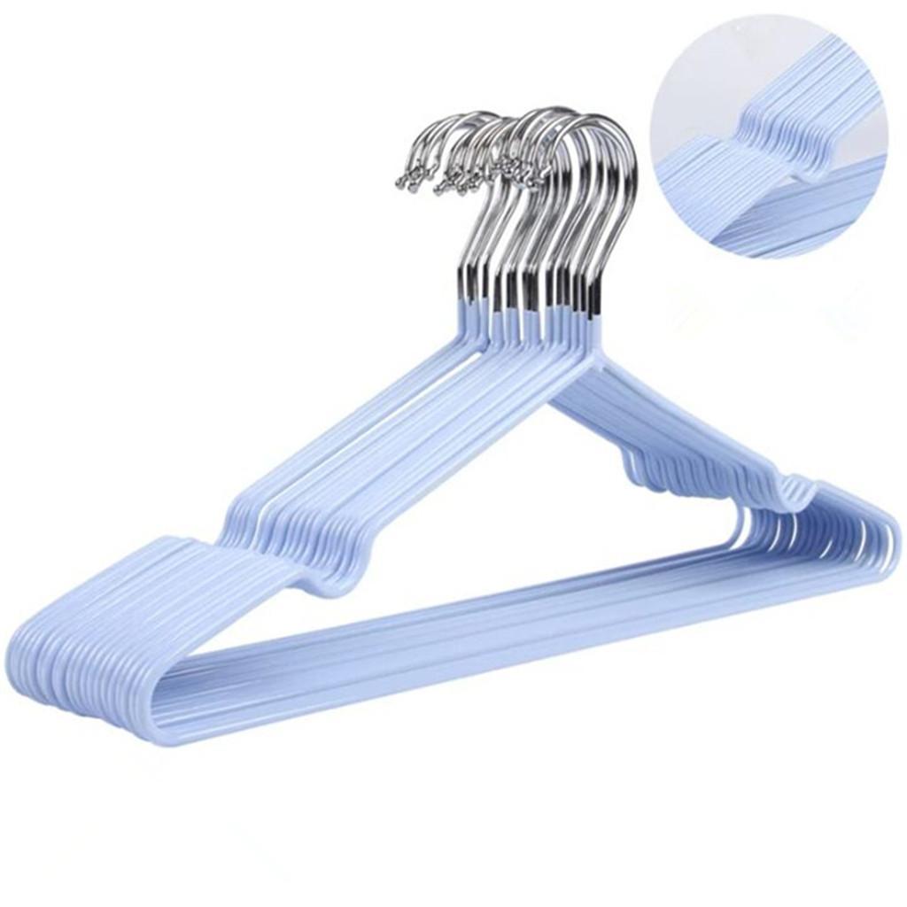 20pcs Adults Size PVC Coated Steel Clothes Hanger Coat Hanger Rack for Wardrobe