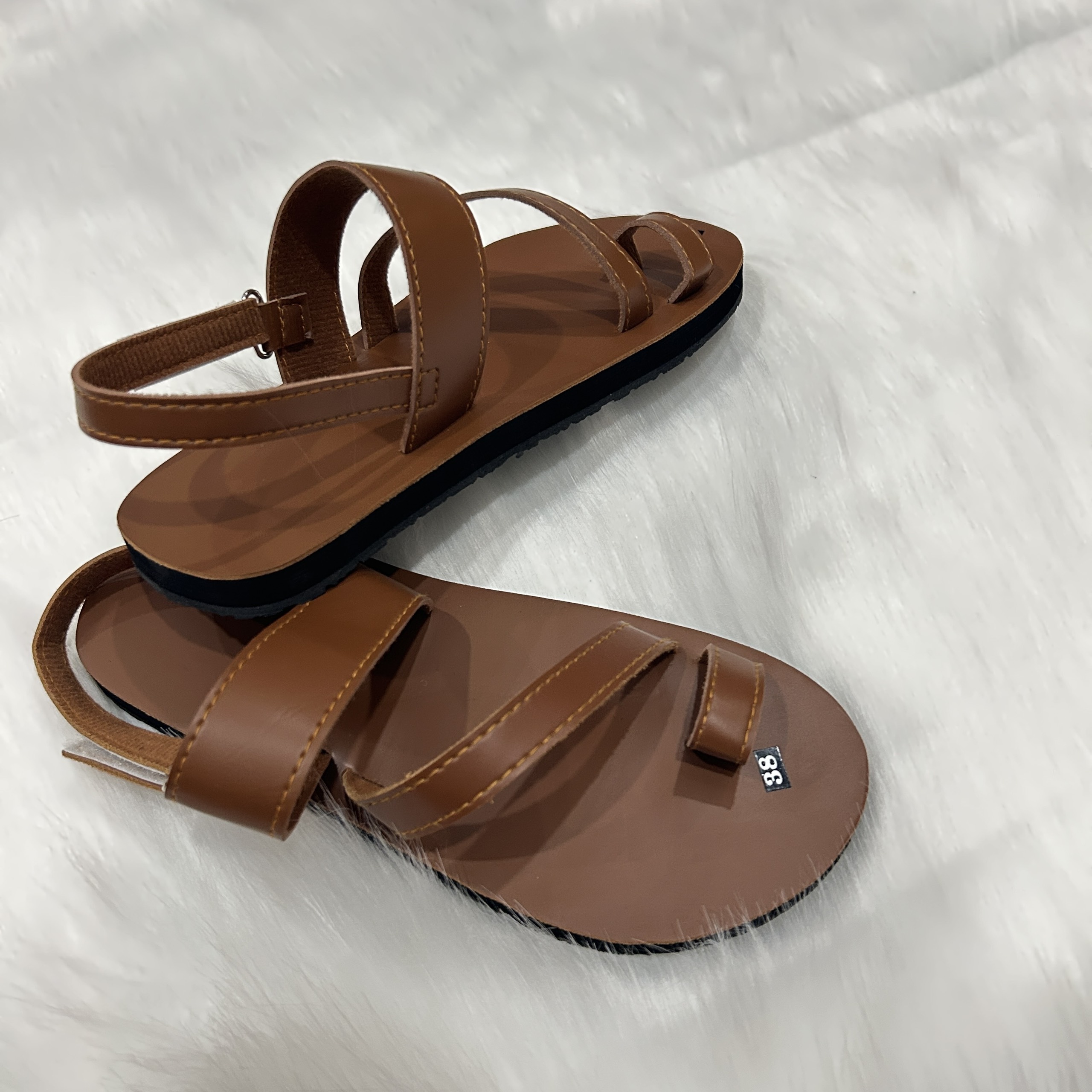 Dép sandal Nữ quai da mềm Đế bệt Cao Su ôm chân LYNA Sandal mã SD25