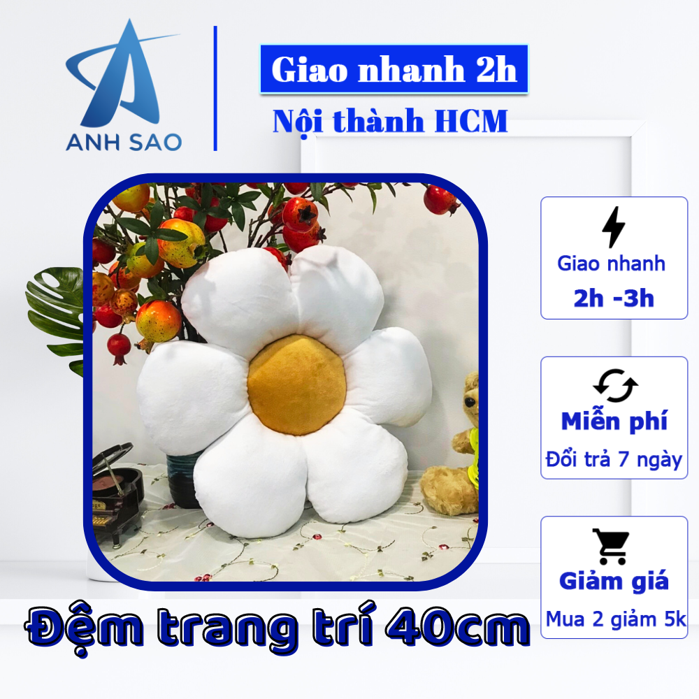 Đệm lót salon hình bông hoa xinh xắn A đường kính 40cm - đệm bệt trang trí quán cafe, đệm ghế văn phòng