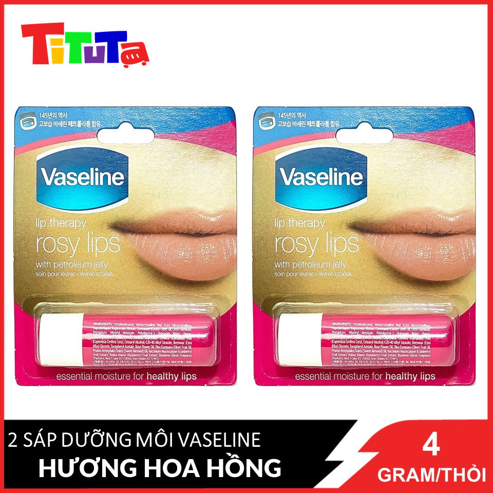 Combo 2 Sáp dưỡng môi Vaseline Hồng Xinh 4.8g