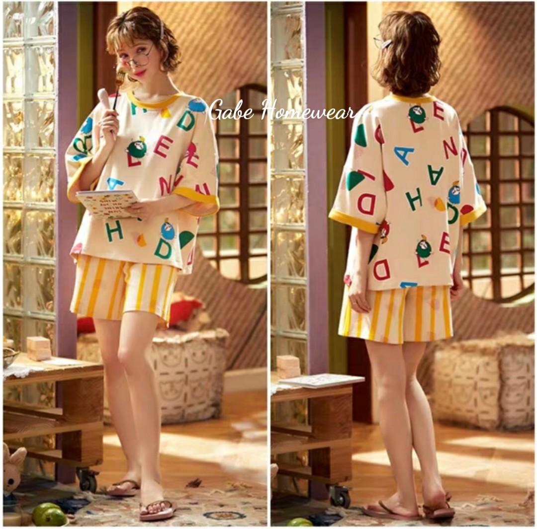 SÉT BỘ THUN MẶC NHÀ NGƯỜI LỚN IN HÌNH CHỮ