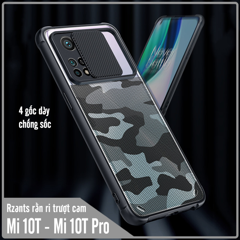 Ốp lưng cho Xiaomi Mi 10T Pro - Redmi K30S Rzants rằn ri trượt camera V2 - Hàng nhập khẩu