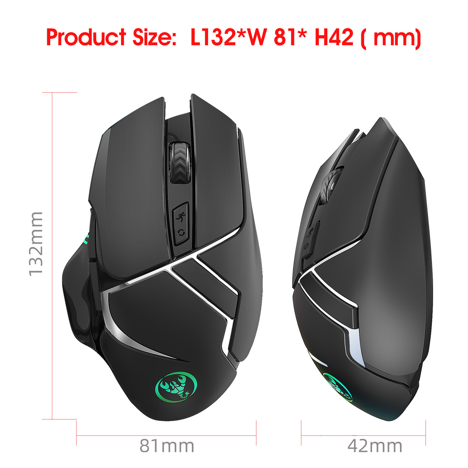 Chuột chơi game không dây HXSJ T60 không dây 2.4G với DPI có thể điều chỉnh