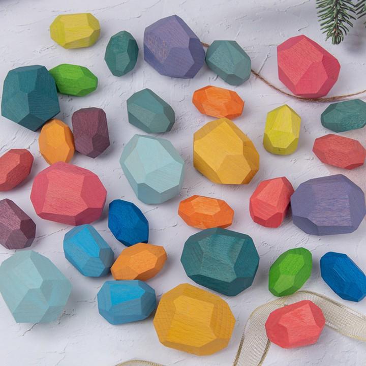 Đồ Chơi Thăng Bằng Gỗ cho bé Balance 16 Blocks Colorful - Home and Garden
