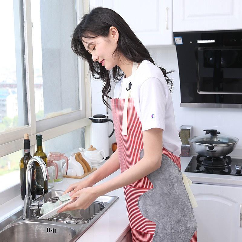 Tạp dề thông minh chống thấm có chỗ lau tay