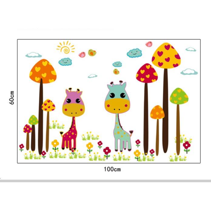 Decal trang trí đôi hươu xinh xắn