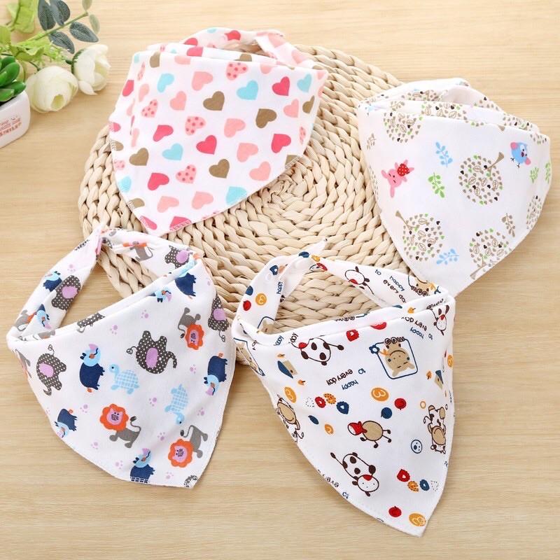 YẾM COTTON  Yếm Tam Giác Vải Cotton 2 Nấc Cúc Bấm Cho Bé