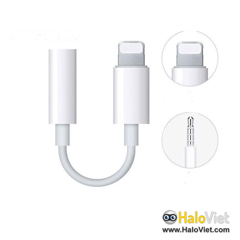 Dây cáp chuyển đổi từ cổng sạc sang jack cắm tai nghe 3.5mm cho iPhone / iPad / Android cao cấp - Hàng Nhập Khẩu