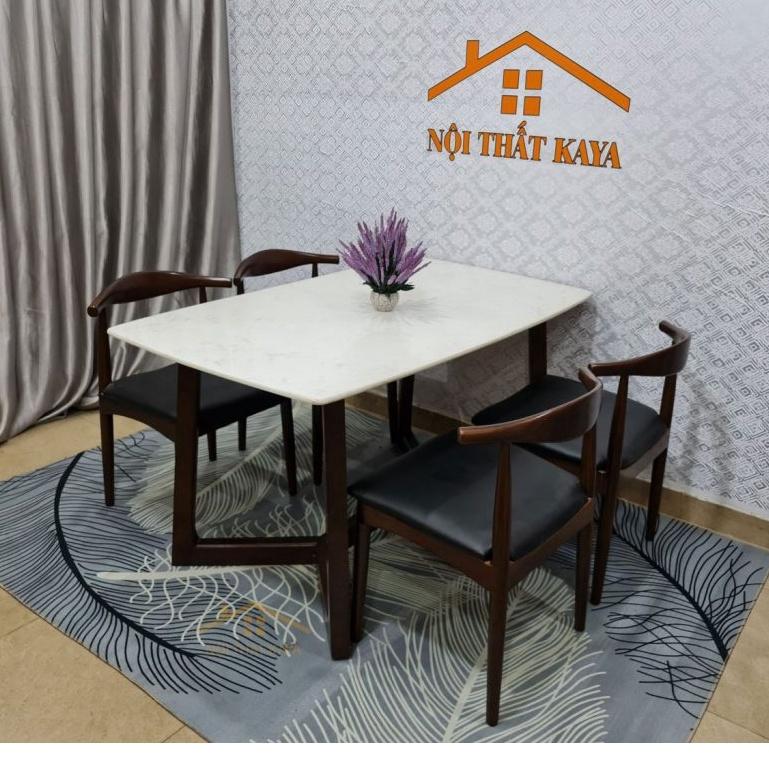 Bộ bàn mặt đá 4 ghế Bull-đầu bò chân M