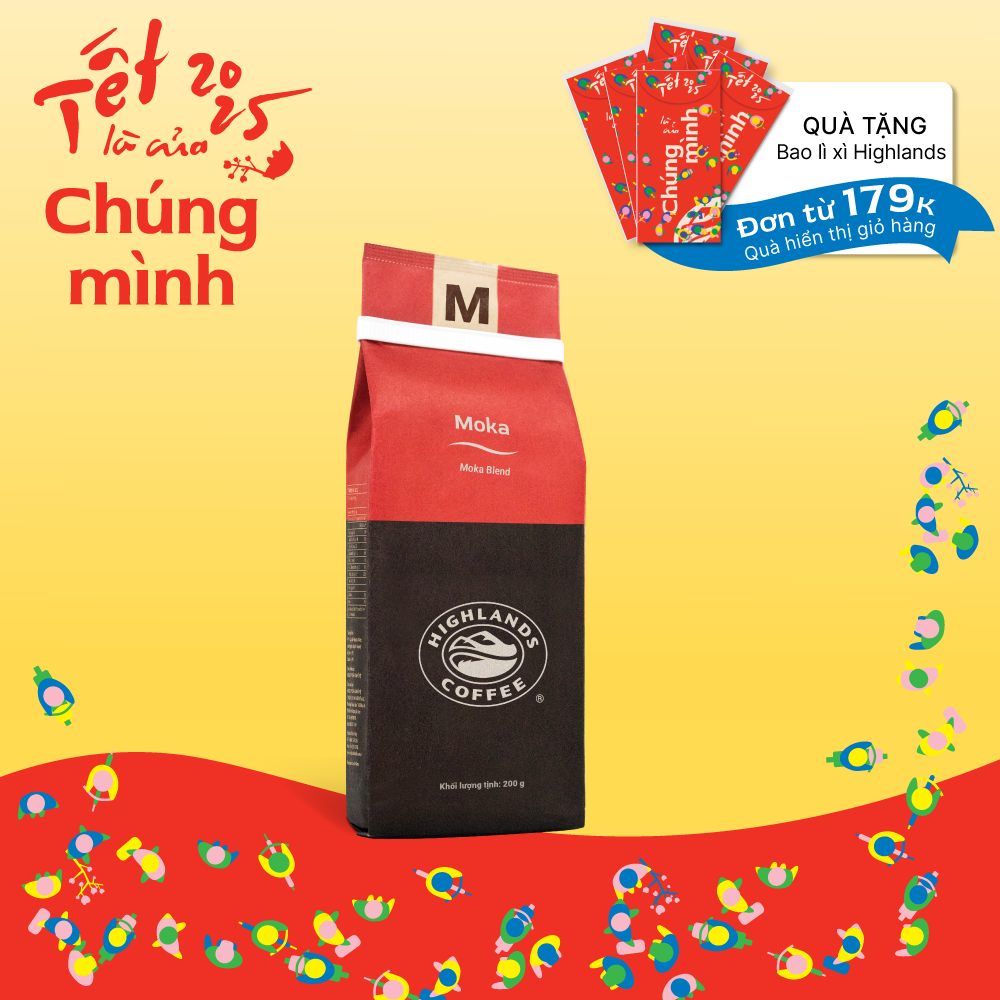 Cà Phê Rang Xay Moka Highlands Coffee 200G