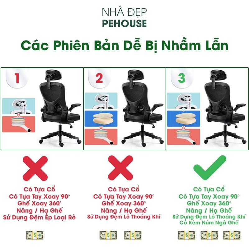 Ghế xoay văn phòng Công thái học IDOBI VL2238 ngả lưng tốt, lưới thoáng mát, đệm êm ái